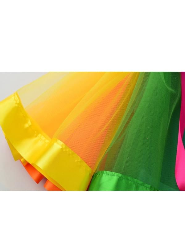 Colorful Rainbow Pattern Tulle Tutu Skirt - bounti4lme