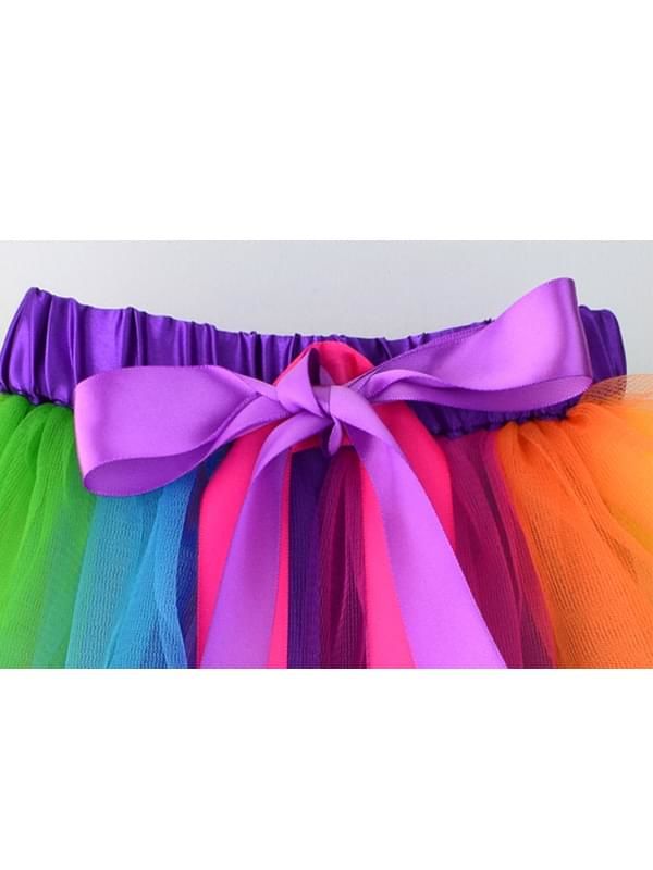 Colorful Rainbow Pattern Tulle Tutu Skirt - bounti4lme