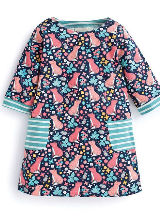 Fox Print Girl's Dress - bounti4lme