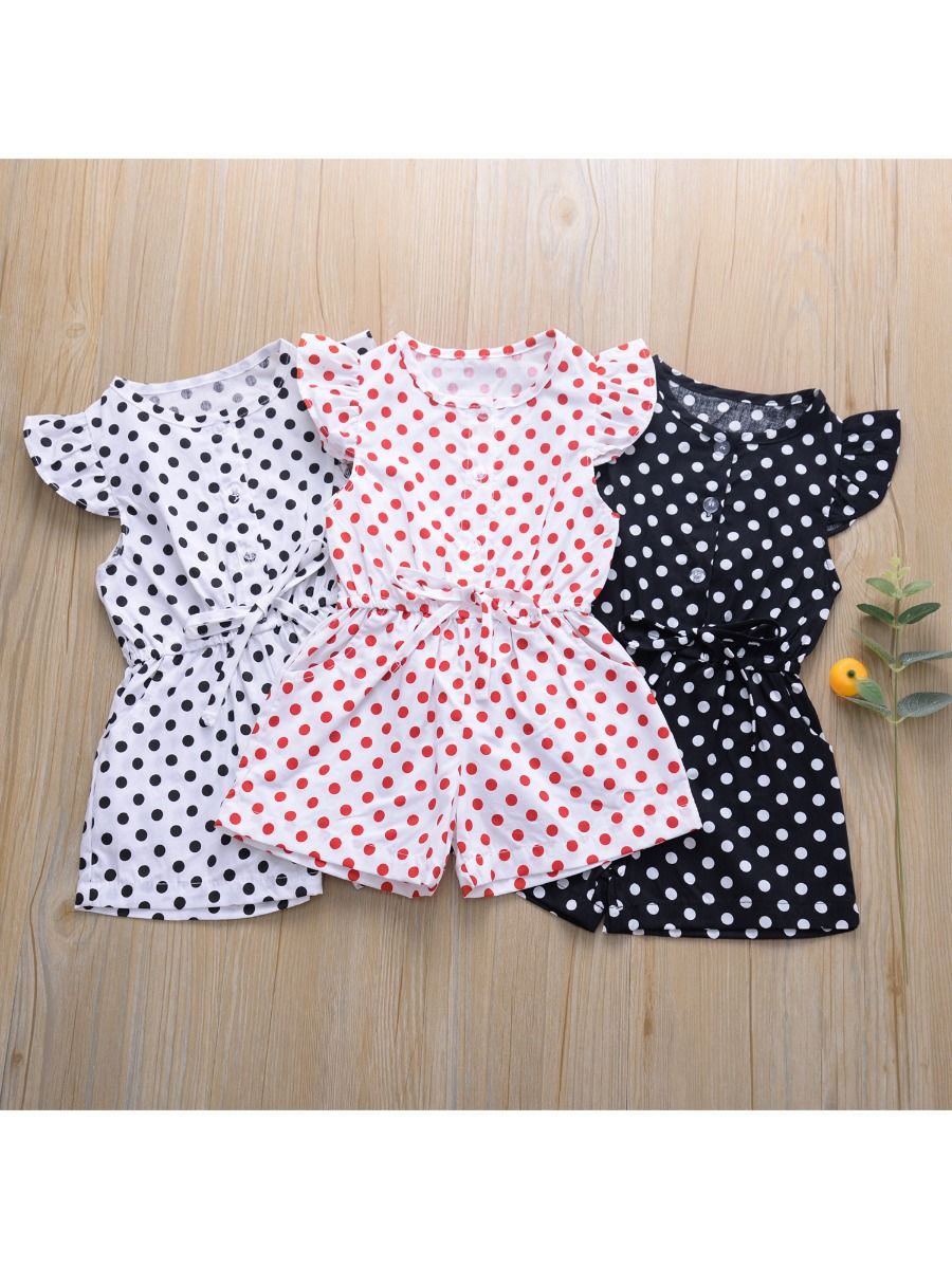 Polka Dots Girl's Romper - bounti4lme