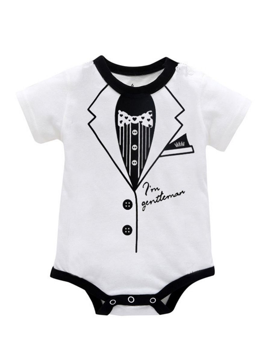 Tuxedo Print Baby Boy Bodysuit - bounti4lme