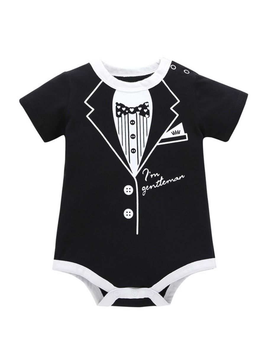 Tuxedo Print Baby Boy Bodysuit - bounti4lme