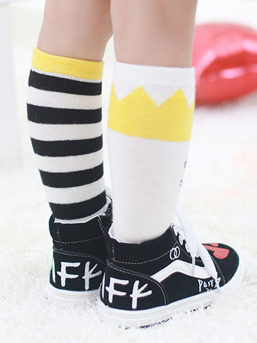 Stripe Crown Girl's Socks - bounti4lme