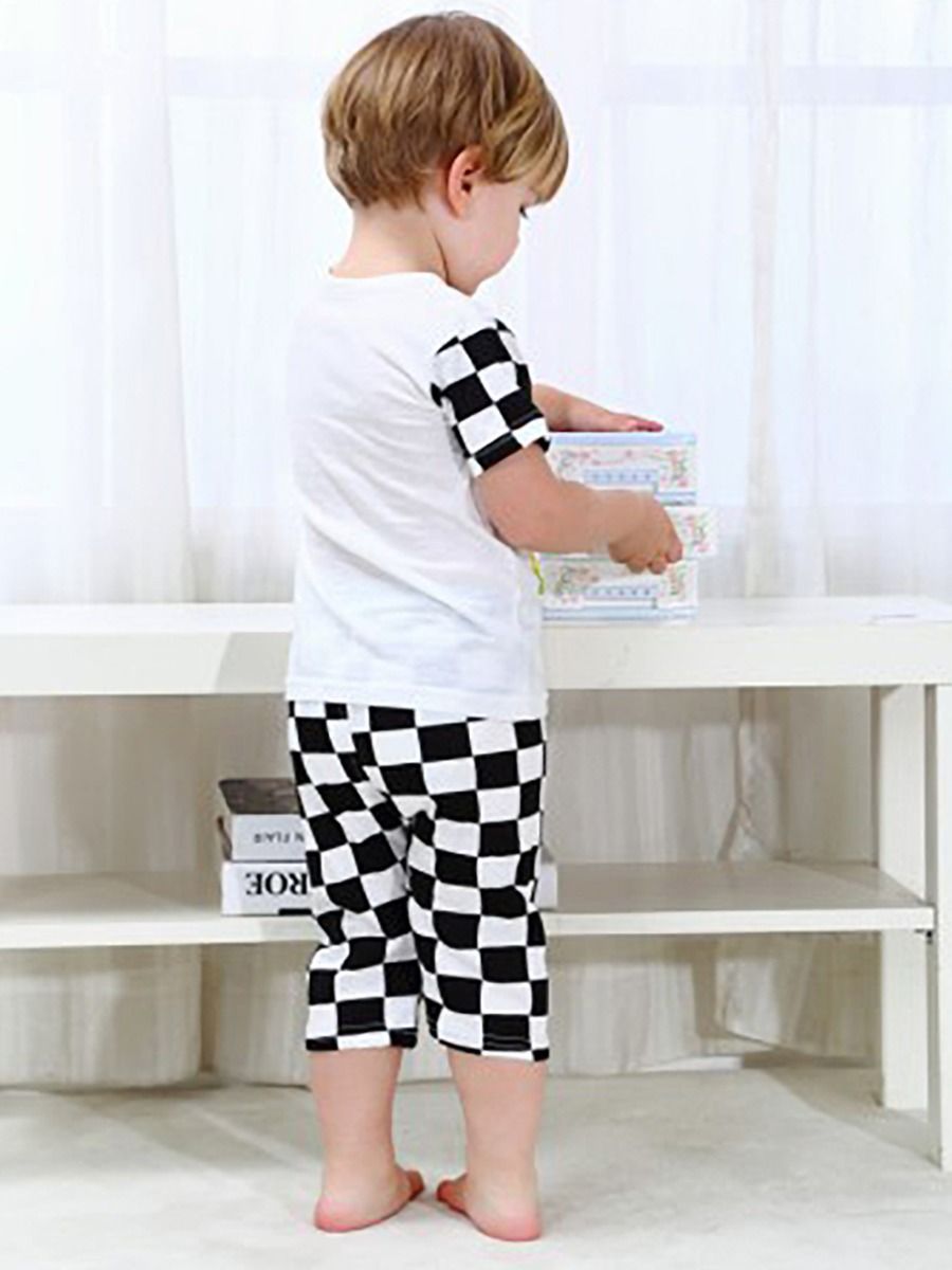 Boy's 2 Piece Checked Short Set - bounti4lme