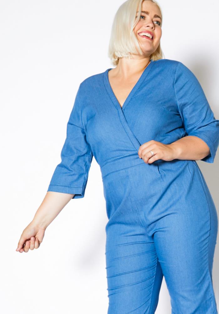 Light Denim Plus Size Jumpsuit - bounti4lme