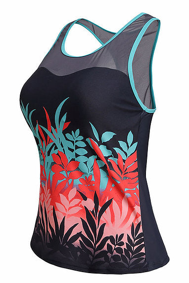 Botanical Print Tankini Swim Top - bounti4lme