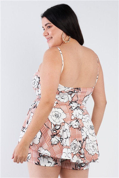 Floral Plus Size Short Romper - bounti4lme