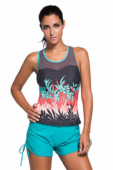 Botanical Print Tankini Swim Top - bounti4lme