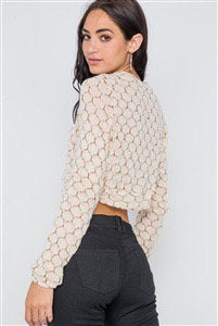 Hexagon Print Knit Crop Sweater - bounti4lme