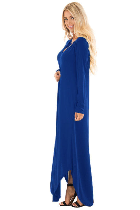 Blue Y Strap Neckline Maxi Dress - bounti4lme