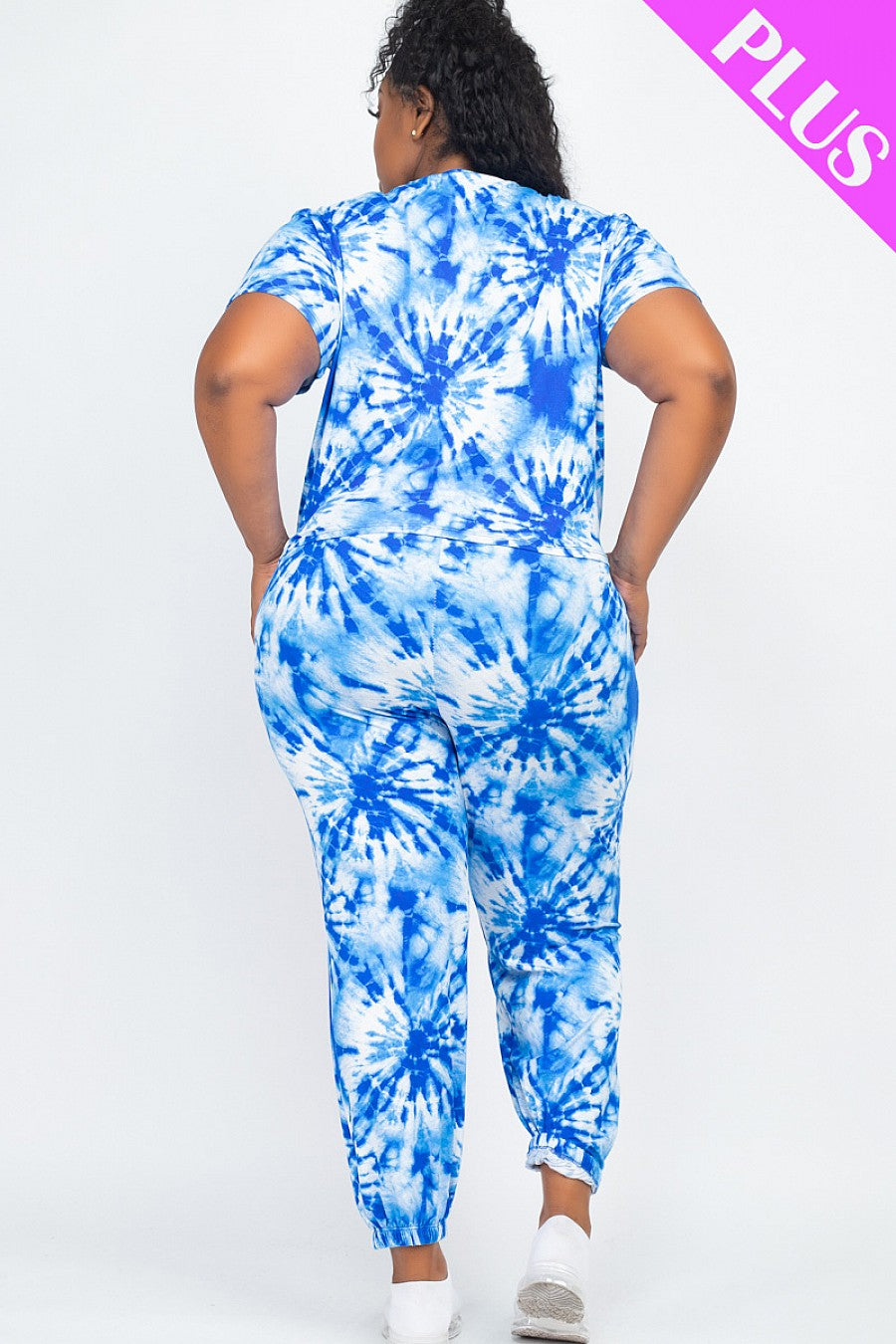 PLUS SIZE TIE DYE TOP AND PANTS SET - bounti4lme