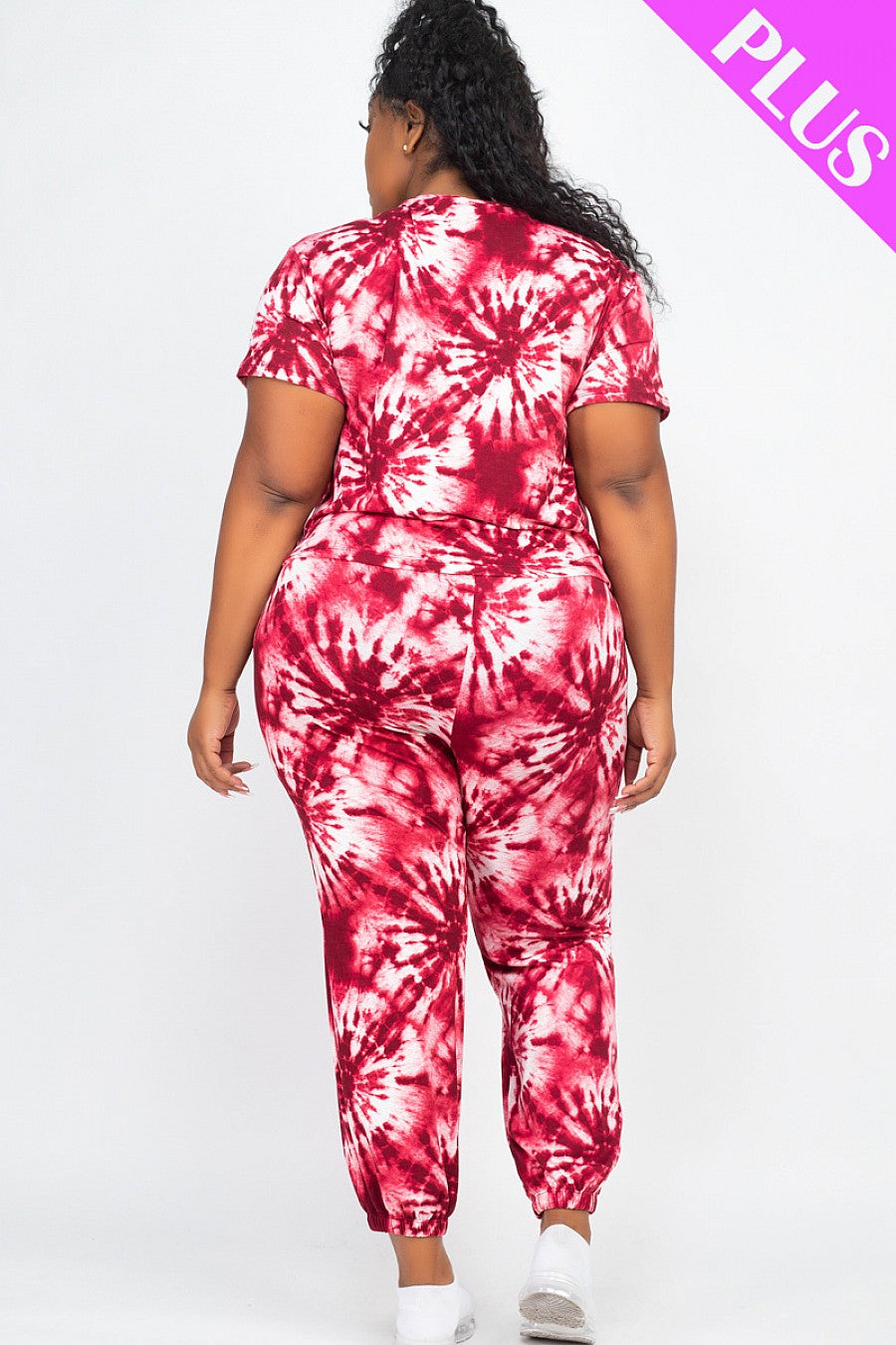 PLUS SIZE TIE DYE TOP AND PANTS SET - bounti4lme