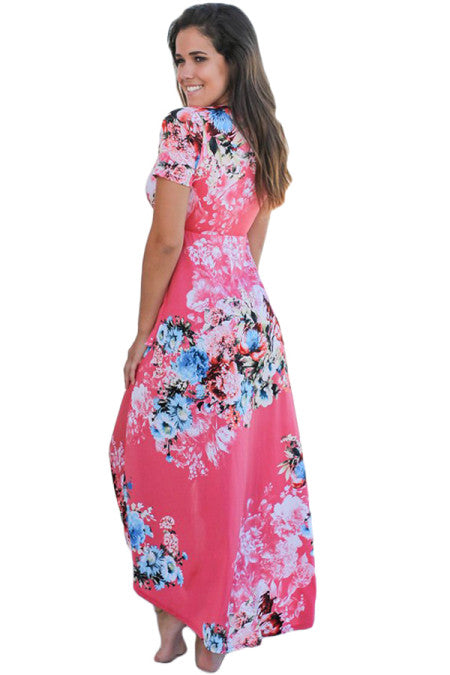 Floral High Low Wrap Dress - bounti4lme